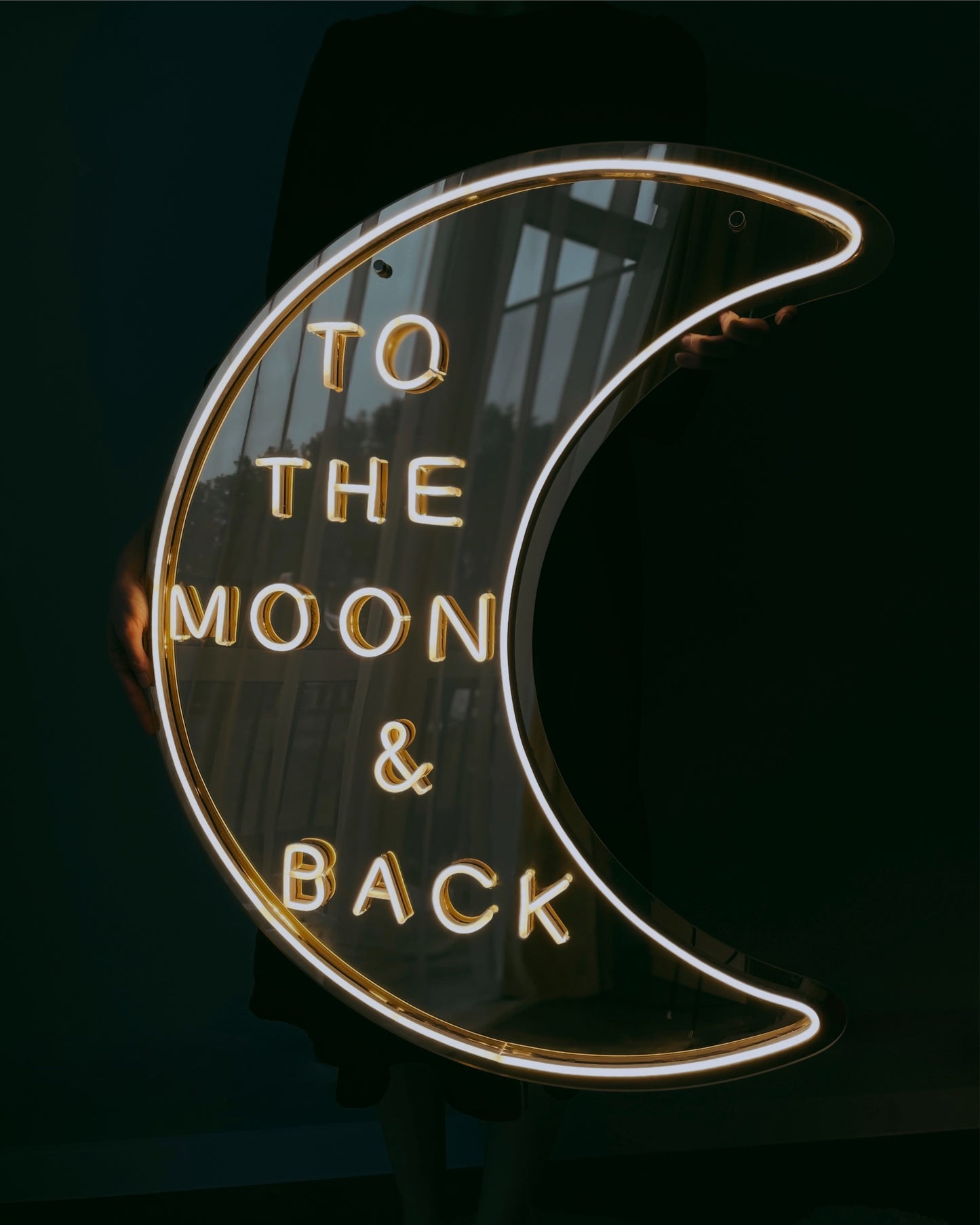 Neon Moon Sign "To The Moon And Back"