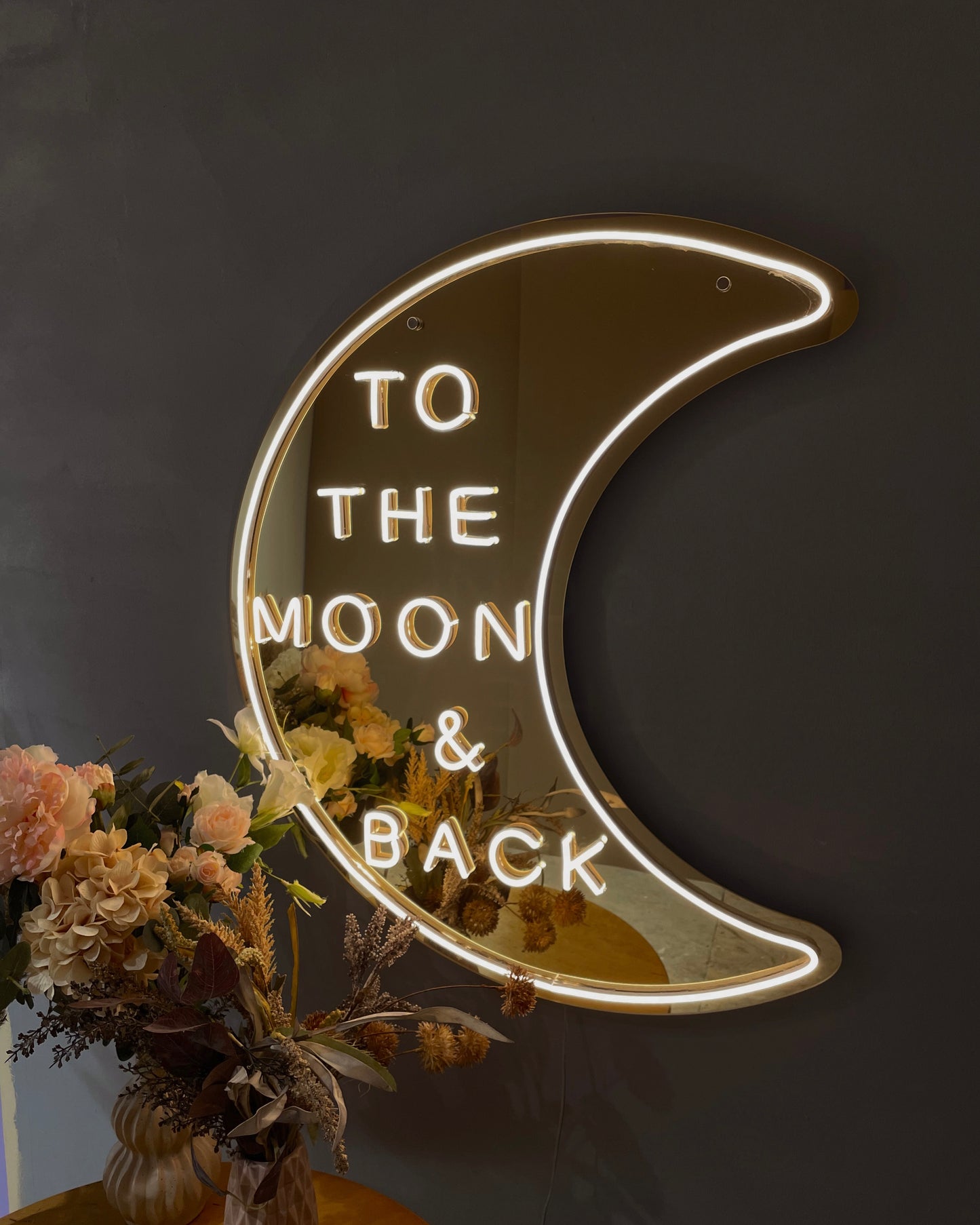 Neon Moon Sign "To The Moon And Back"