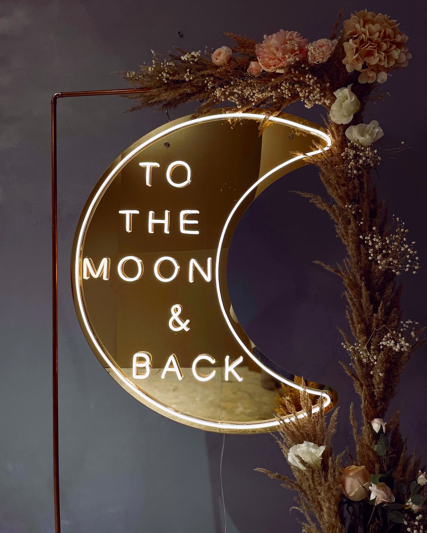 Neon Moon Sign "To The Moon And Back"